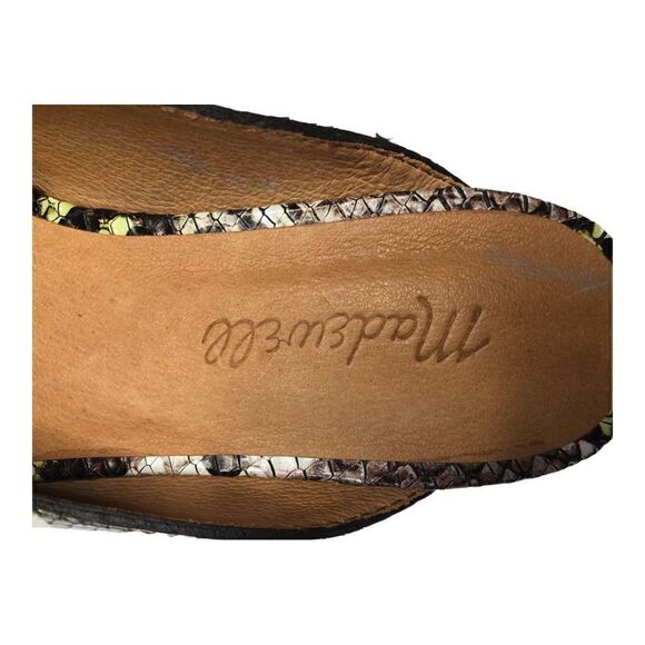 Madewell Erica square peep toes in snake embossed leather size 5.5 Womens - Picture 9 of 10